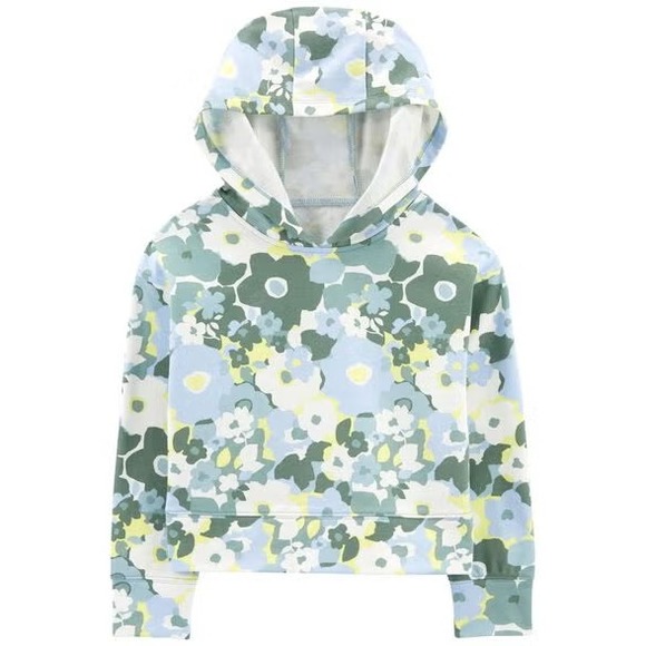 NWT~Carters Kids Floral Active Pullover‎ Hoodie Size 8~ Lightweight - Picture 1 of 7
